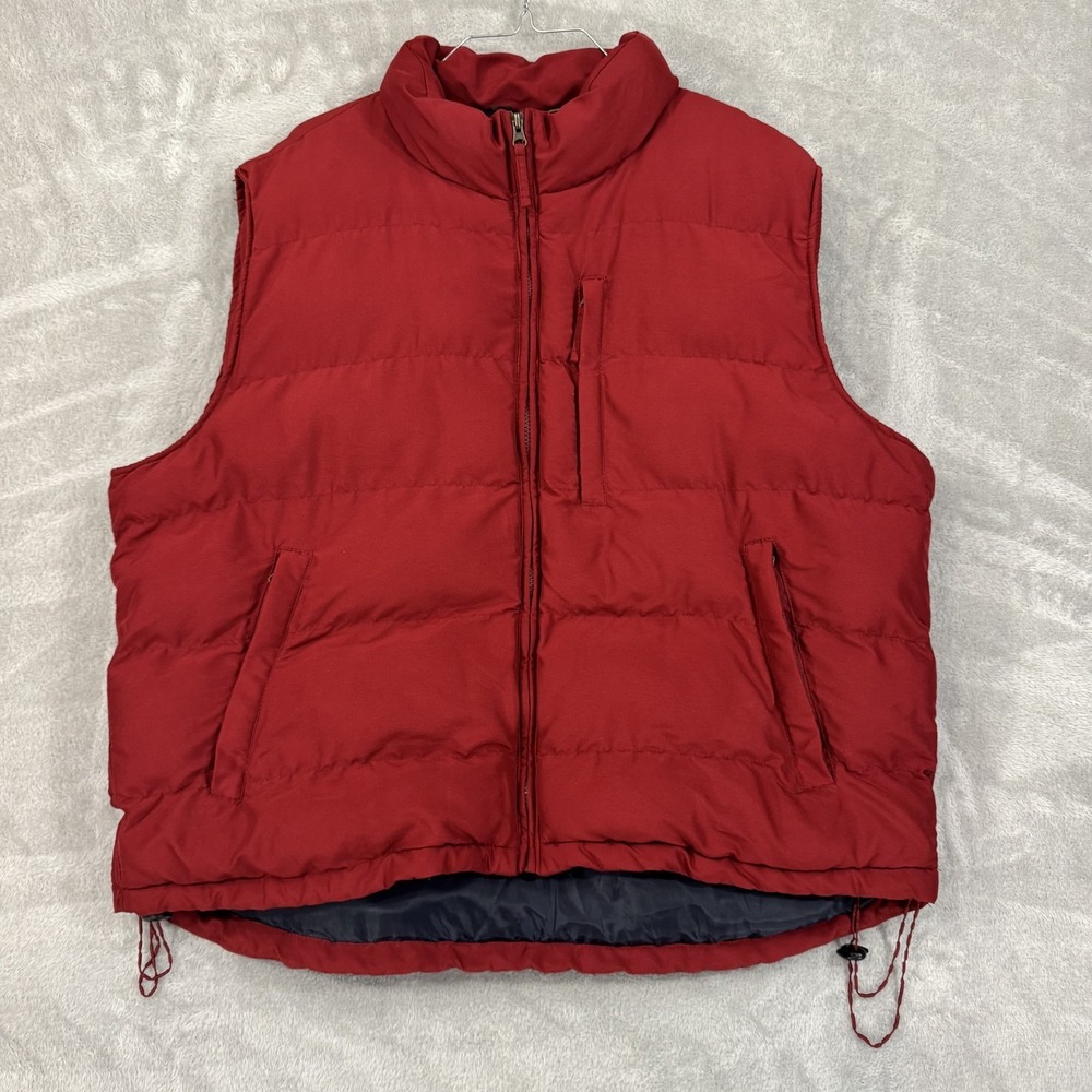 St Johns Bay Vest Mens XXL Red Puffer Utility Zip Pockets Canyon Ridge